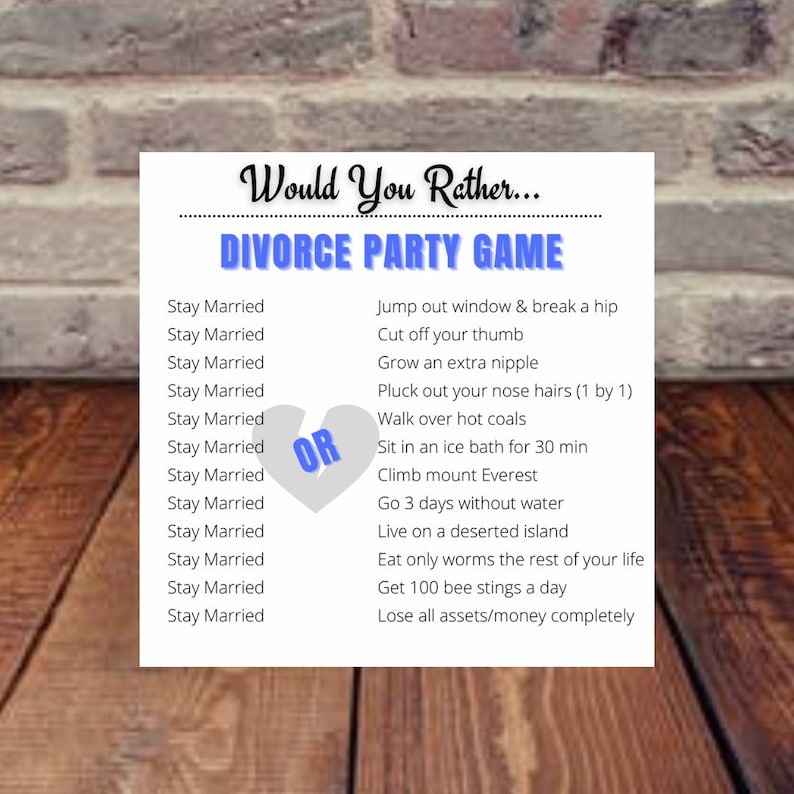 Divorce Party Game Happily Divorced Divorced AF Etsy