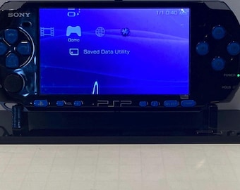 IPS Black / Blue PSP 3000 Japan Import Bundle with IPS Laminated Glass Screen & Accessories