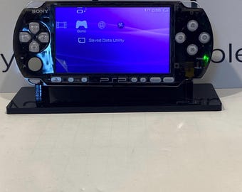 Pack PSP 3000 Boîtier noir transparent avec boutons argentés d'origine et accessoires supplémentaires