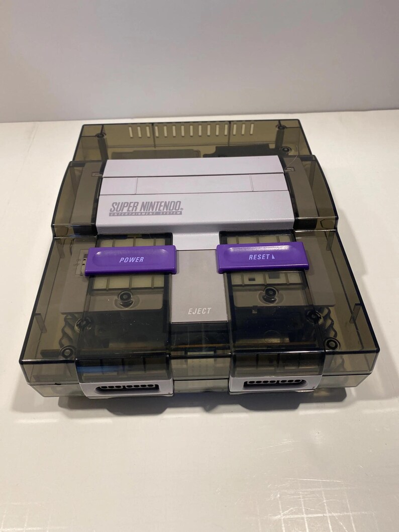 Snes Mini Led Mod Custom SNES LED Clear Smoked Console Bundle: Multi-color LED Mod ...