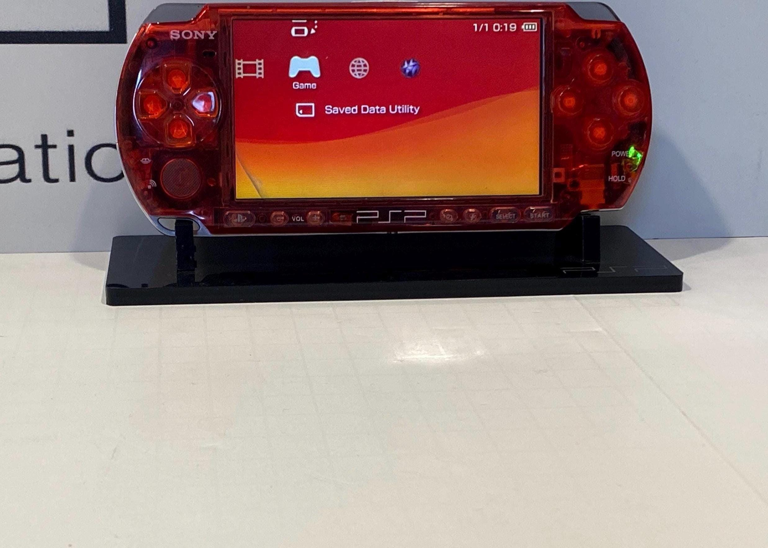 PSP 3000 New Clear Red Housing Japan Import With Extra Accessories