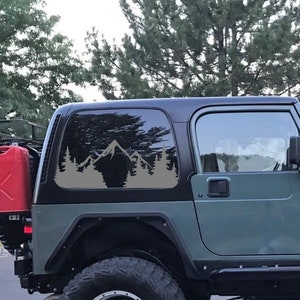 Mountain Window Decals fit Jeep Wrangler TJ 1997-2006 Precut! No Trimming!