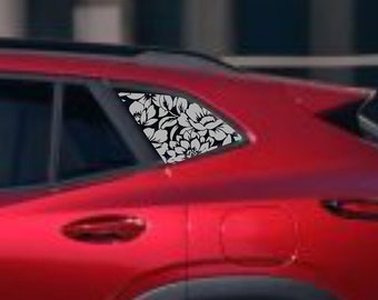 Floral Print Rear Side Window Decals For 2024 Chevy Trax Precut