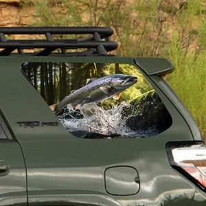 Hunting Fishing Hunter Window Perforated Vinyl Flag See-Thru Graphics Fit Toyota 4Runner 2003-2024