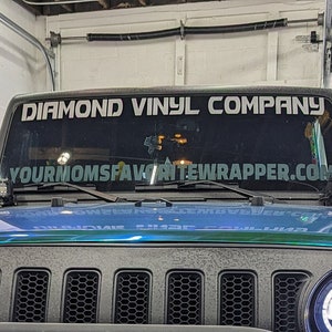 Custom Text Name Windshield Banner Fit Jeep Wrangler Gladiator Bronco Etc.