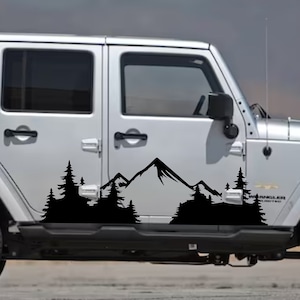 Mountain Range Graphics Decals fit Jeep Wrangler Unlimited 4Dr Jku JLU  x2 2007-2024