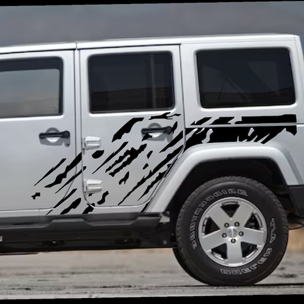 Splash Spray Side Graphics Decals fit Jeep Wrangler Unlimited 4Dr Jku JLU  x2 2007-2024