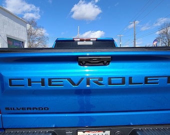 Vinyl Letters Inset Decals fit 2019 - 2024 Chevrolet Silverado 1500 2500 HD Tailgate