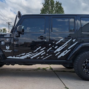 Splash Spray Graphics Decals fit Jeep Wrangler Unlimited 4Dr Jku JLU  x2 2007-2024