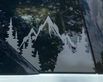 Large Mountain Scene Rear Side Window Decals For 2021+ Ford Bronco Sport