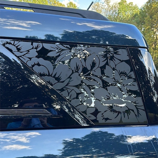 Floral Flowers Rear Side Window Decals For 2021+ Ford Bronco Sport