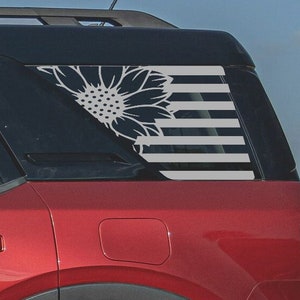 Sunflower Flags Rear Side Window Decals For 2021+ Ford Bronco Sport