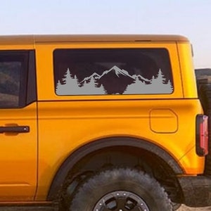 Mountain Range Rear Window Decals fit Ford Bronco 6g Hardtop 2021+ Big Bronco Full Size