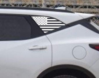 American Flag Rear Side Window Decals For 2019-2024 Chevy Blazer Precut