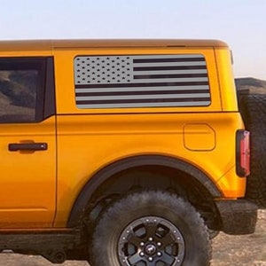 American Flag Rear Window Decals fit Ford Bronco 6g Hardtop 2021+ Big Bronco Full Size