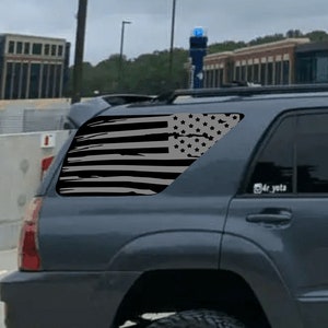 Distressed American Flag Rear Window Decals fit 2003-2009 Toyota 4Runner TRV tattered