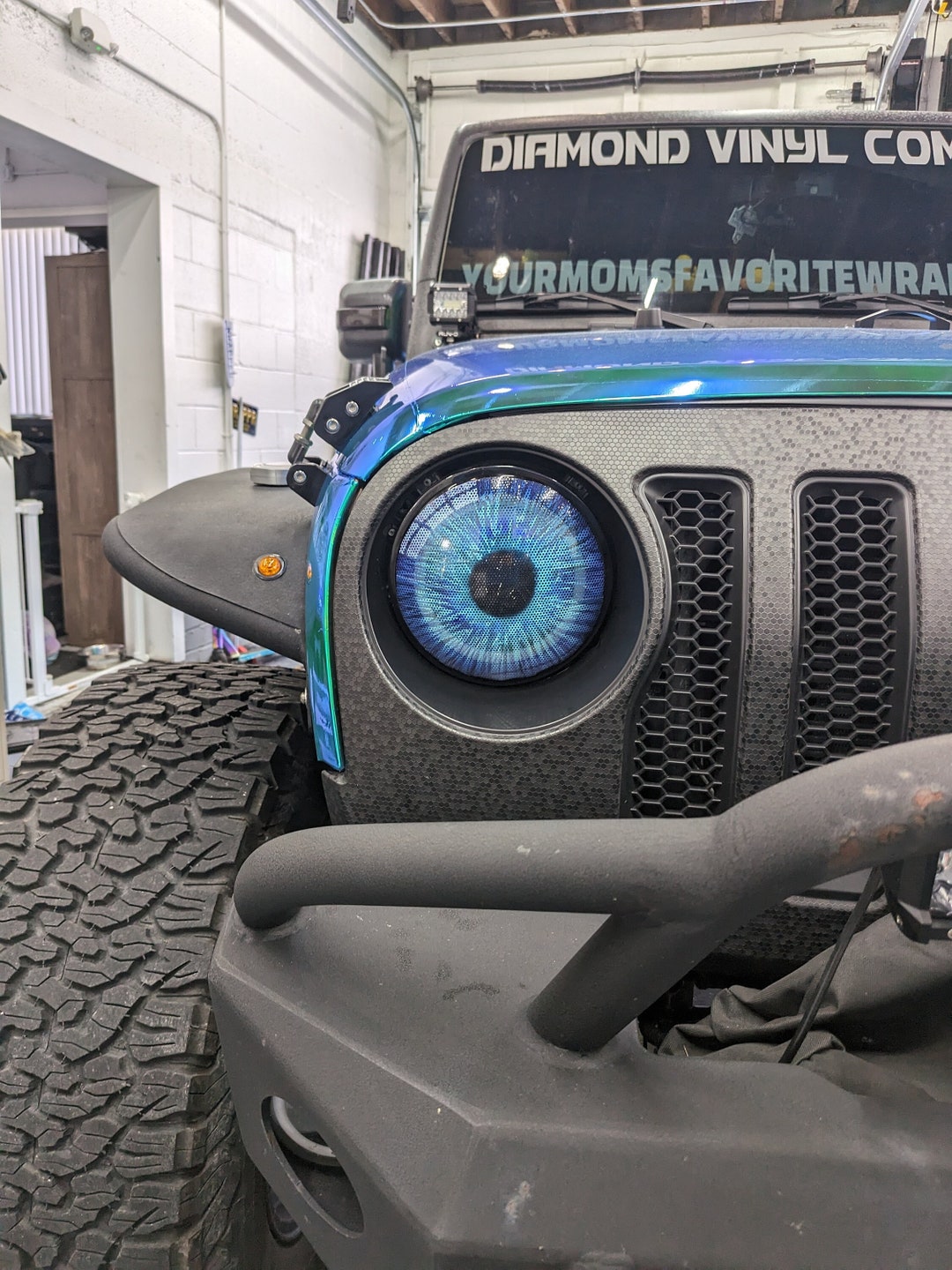 Eye decals stickers for Jeep Wrangler Angry Eyes Reptile Cat Eyes