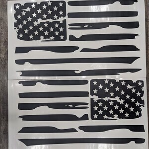 Distressed American Flag Rear Window Decals Fits Jeep Wrangler ...