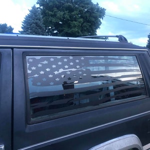 Distressed American Flag Rear Window Decals for Jeep Cherokee 2Dr XJ  Fit 1984-2001
