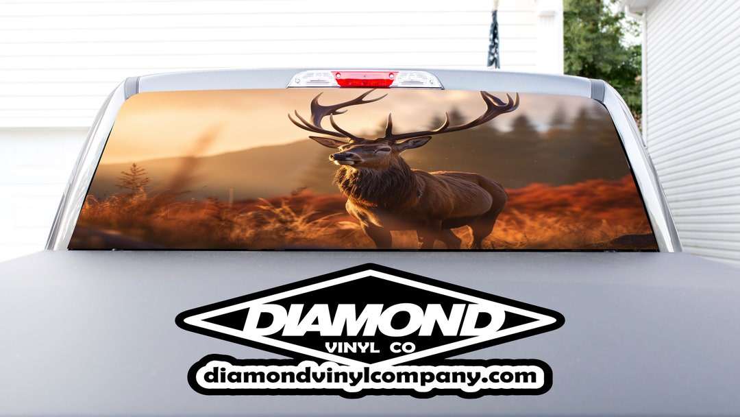 Truck Window Perforated Vinyl Hunting Whitetail Deer Buck See-thru ...