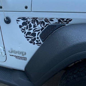 Fender Vent Floral Print Decals for 2018-2025 Jeep Wrangler / Gladiator