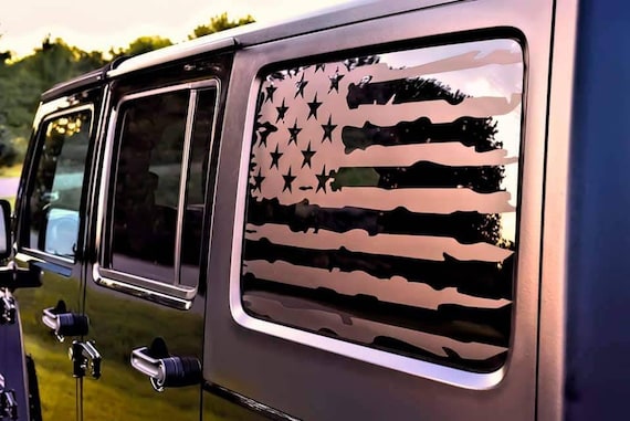 Distressed American Flag Rear Window Decals Fit Jeep Wrangler - Etsy