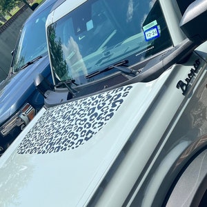 Leopard Cheetah Print Hood Bump Cowl Blackout Decal fit Ford Bronco 6g Hardtop 2021+ Big Bronco Full Size