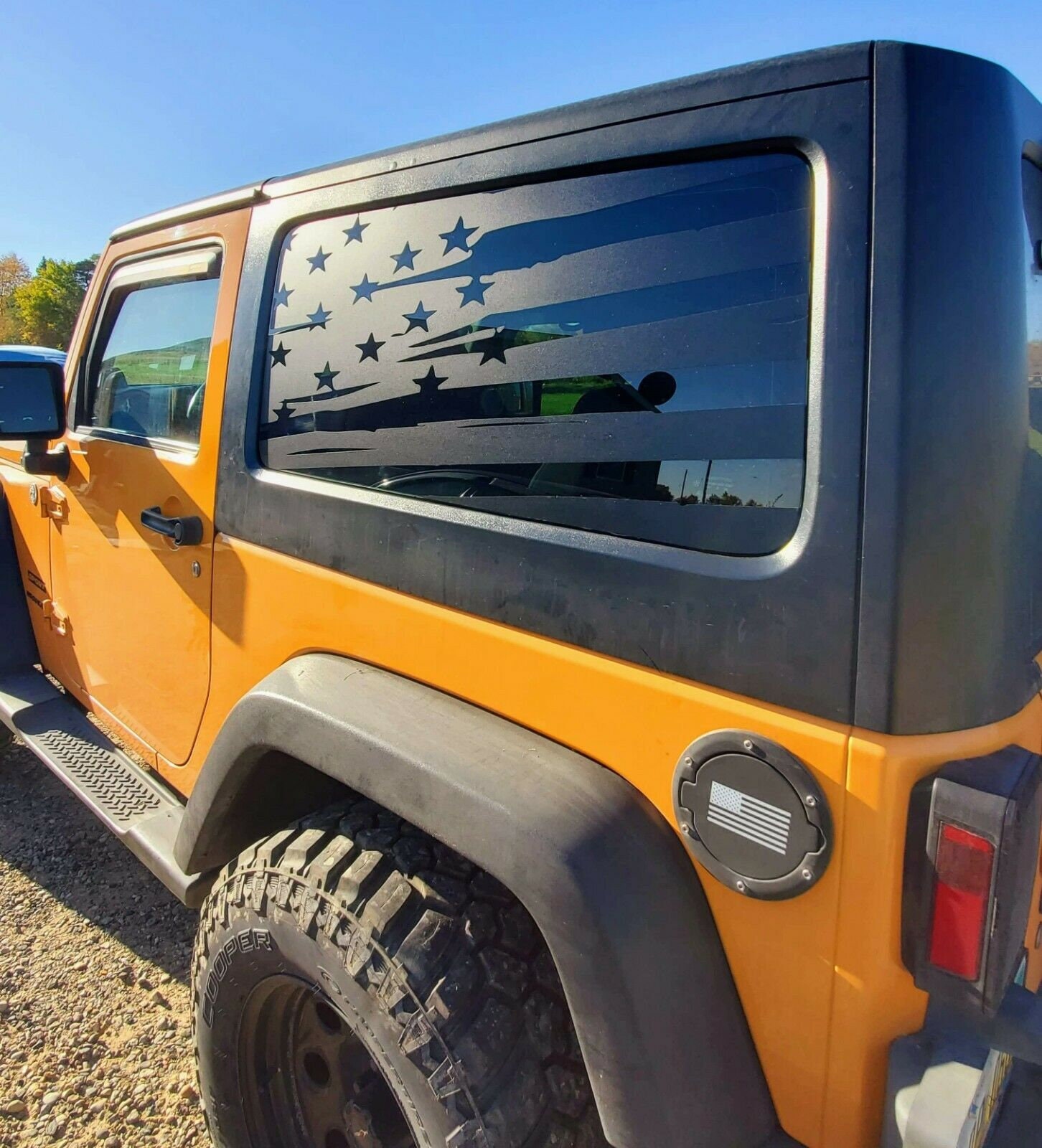 Distressed American Flag Rear Window Decals Fits Jeep Wrangler - Etsy