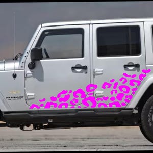 Leopard Print Graphics Decals fit Jeep Wrangler Unlimited 4Dr Jku JLU  x2 2007-2024