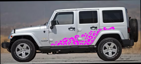 Leopard Print Graphics Decals fit Jeep Wrangler Unlimited 4Dr Jku JLU  x2 2007-2024