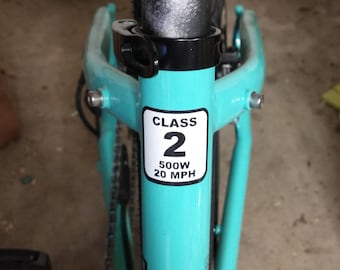 Class 1, 2, or Throttle Disabled E-Bike Sticker Electric Bike
