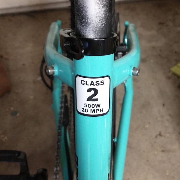 Class 1, 2, or Throttle Disabled E-Bike Sticker Electric Bike