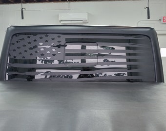 Distressed American Flag Rear Window Decal fit Jeep Gladiator JT 2018-2025