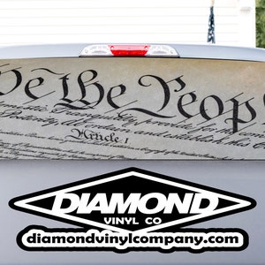 Truck Window Perforated Vinyl We The People Constitution See-Thru Graphics