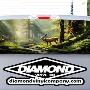 Truck Window Perforated Vinyl Hunting Whitetail Deer Buck See-Thru Graphics