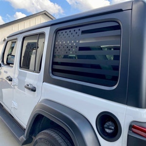 American Flag Rear Window Decals fit Jeep Wrangler Unlimited Jk Jku Jl Jlu 2007-2024 image 4