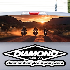 Truck Window Perforated Vinyl Biker Motorcycle See-Thru Graphics