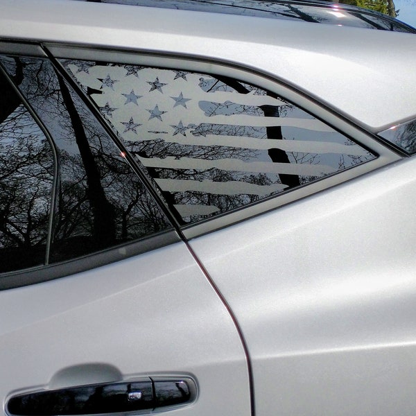 Distressed American Flag Rear Side Window Decals For 2019-2024 Chevy Blazer Precut Tattered #2