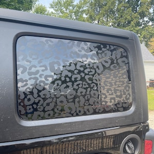 Leopard Cheetah Print Rear Window Decals fit Jeep Wrangler Unlimited 2Dr JK JL 4Dr Jku JLU  x2 2007-2025