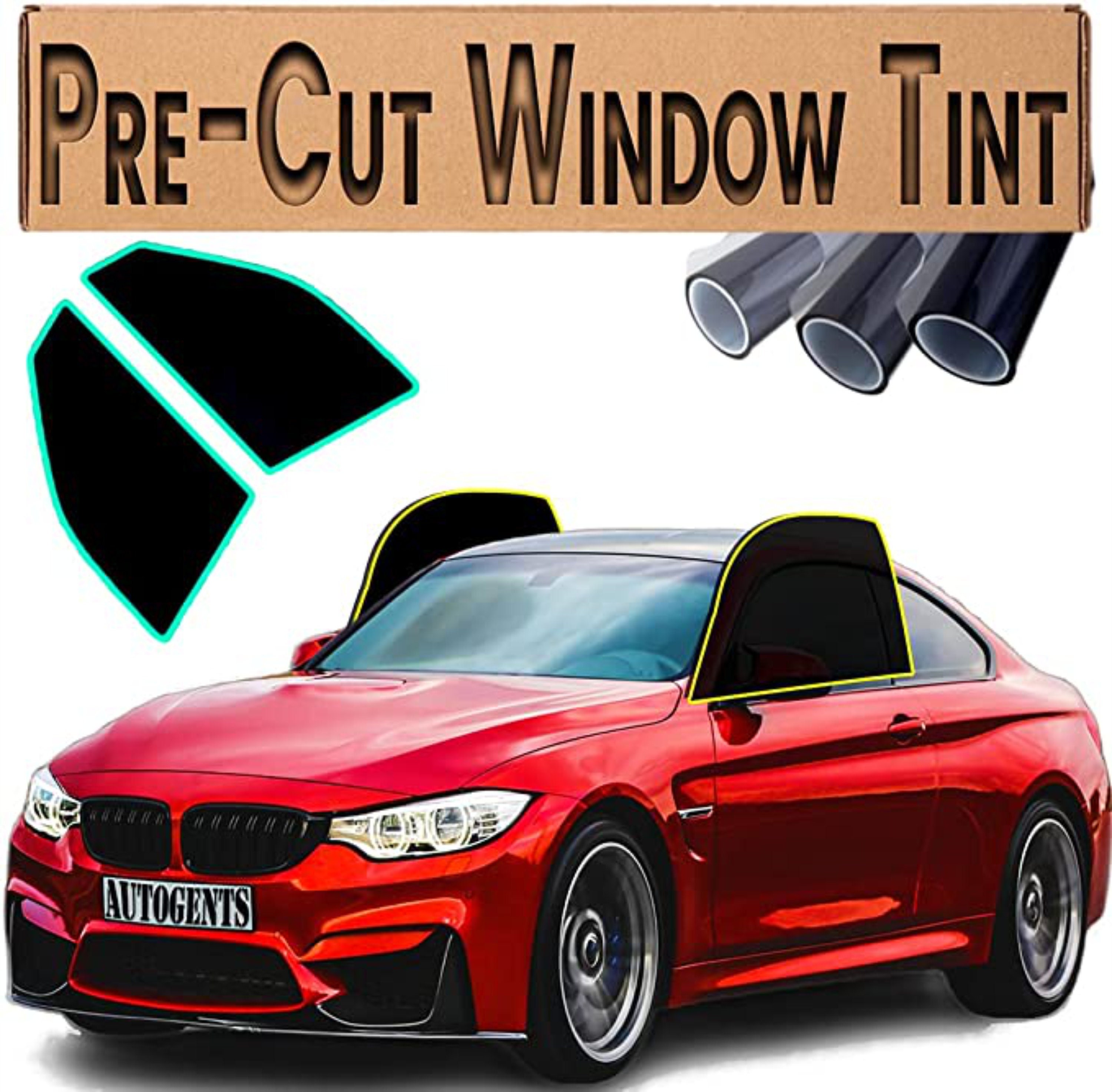 Napoax DIY Ceramic Car Window Tint Kit - Pre-Cut Customizable Tints - Free  Tool Set with Blades, Slip Solution, Squeegees, Spray Bottle - 5% to 70%