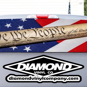 Truck Window Perforated Vinyl We The People With American Flag See-Thru Graphics
