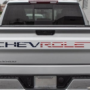 Vinyl American Flag Letters Inset Decals fit 2019 - 2023 Chevrolet Silverado 1500 2500 HD Tailgate