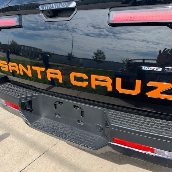 Vinyl Letters Tailgate inlays Decal for 2022 and up Hyundai Santa Cruz Tailgate