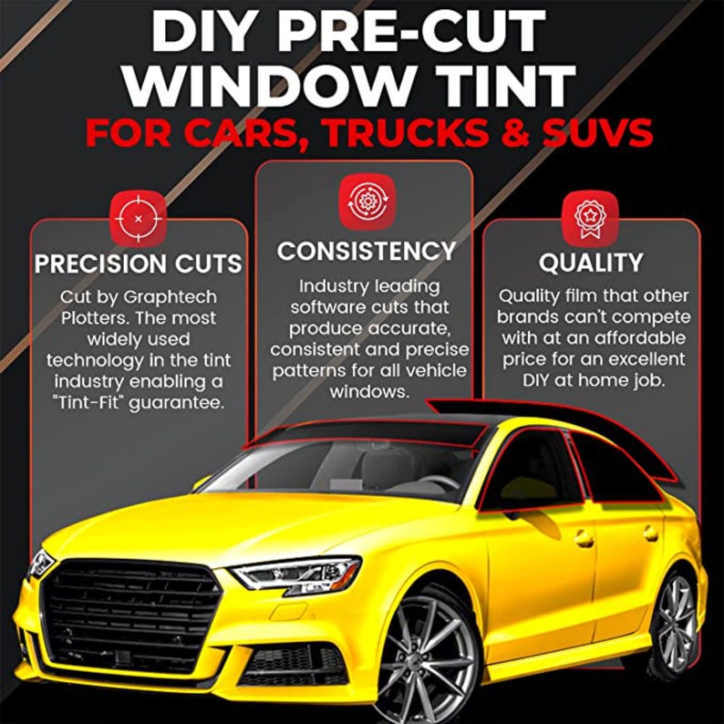 Precut Window Tint Any Car or Truck 2 Front Windows ONLY Etsy