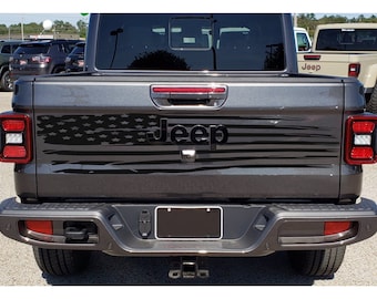 Tailgate Distressed Flag Fits 2019-2024 Jeep Gladiator Do NOT need to remove letters! Precut