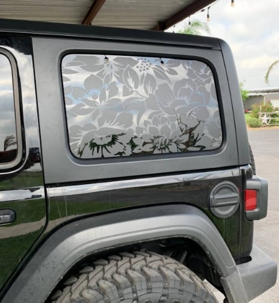 Floral Flower Print Rear Window Decals Fit Jeep Wrangler - Etsy