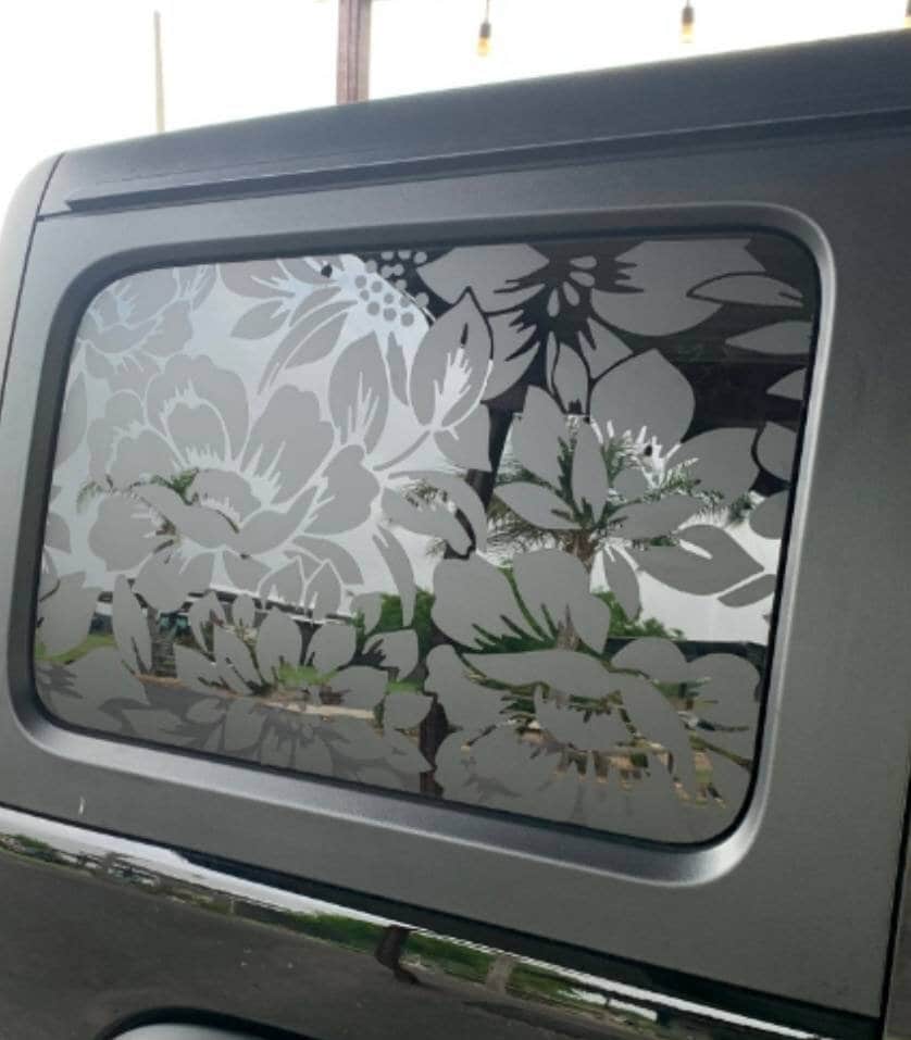 Floral Flowers Print Rear Window Decals fit Ford Bronco 6g Hardtop 2021+ Big Bronco Full Size