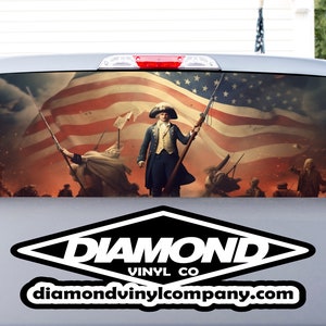Truck Window Perforated Vinyl American Flag See-Thru Graphics