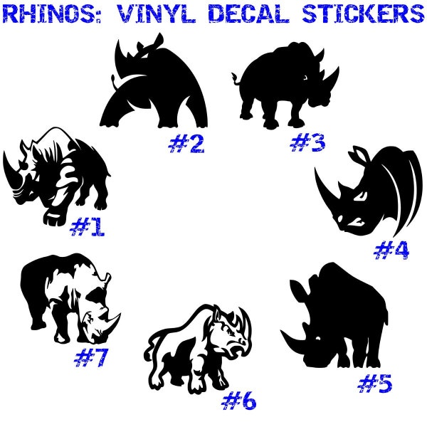 Rhino Animal Vinyl Decal Sticker Car Wall Window Laptop