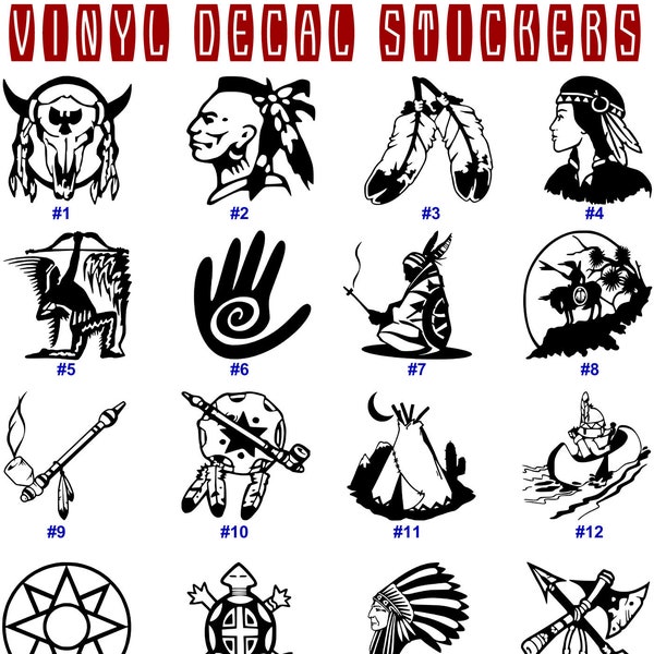 Native American Symbols Vinyl Decal Sticker Car Wall Window Laptop